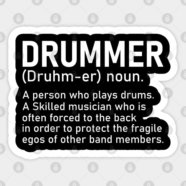 Drummer A Person Who Plays Drums Funny Drummer Gift Sticker by DragonTees